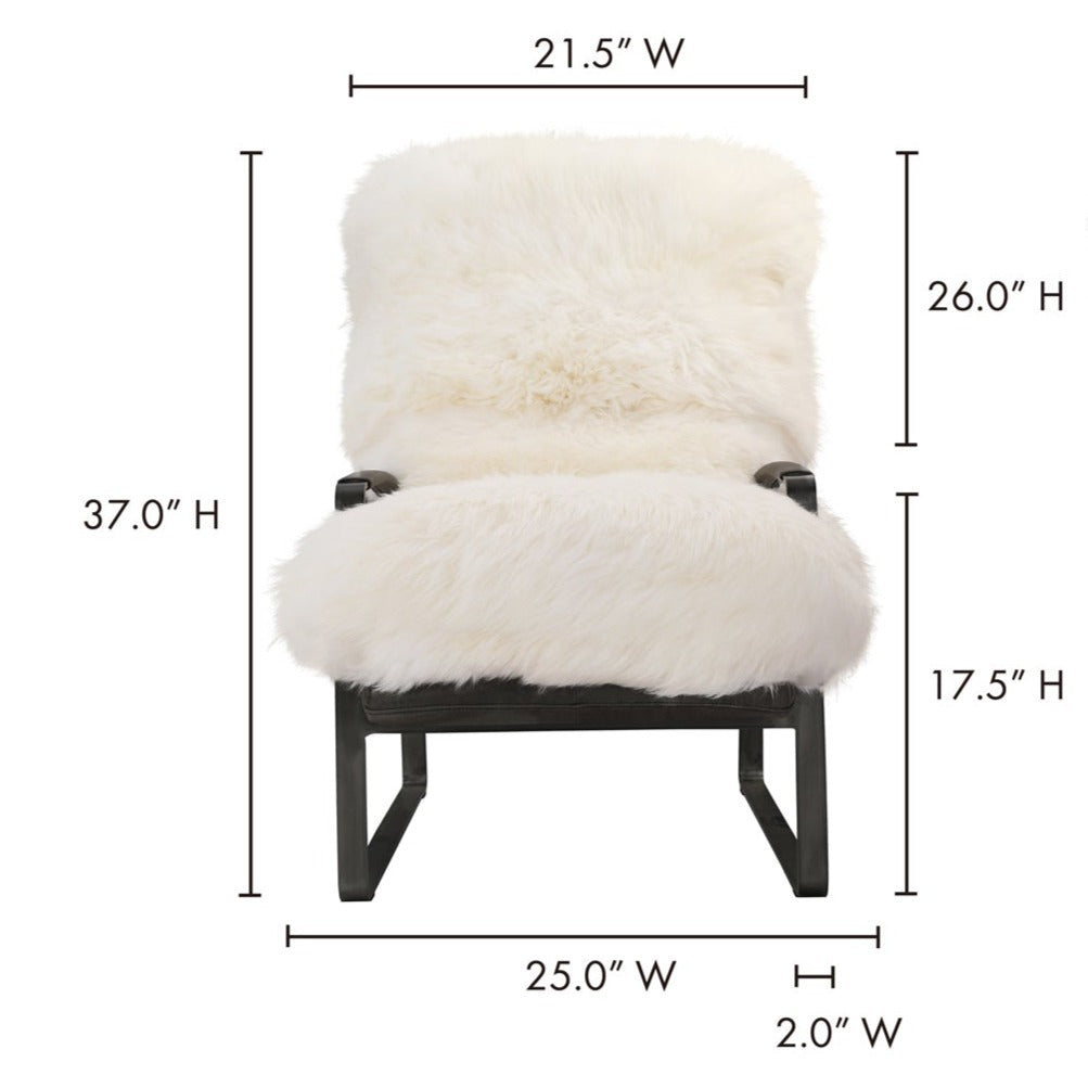 Hanly White Sheepskin Accent Chair