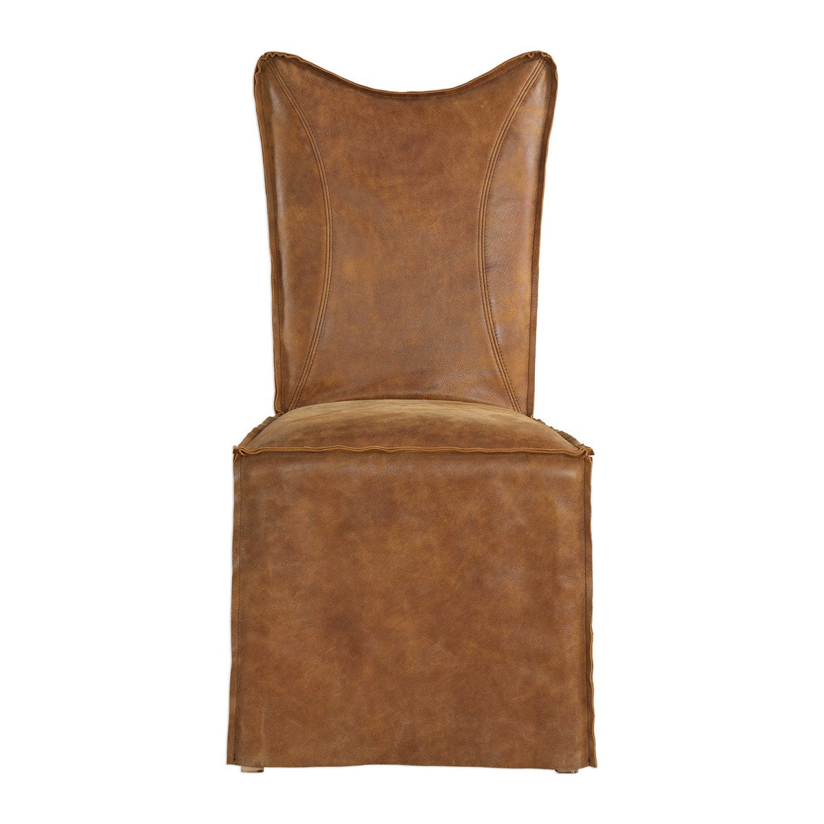 Delroy Cognac Armless Dining Chair Set