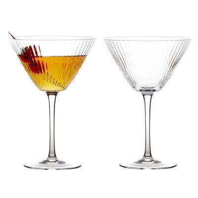 Fluted Martini Cocktail Glass Set