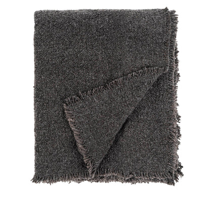 Fringed Boucle Throw Charcoal