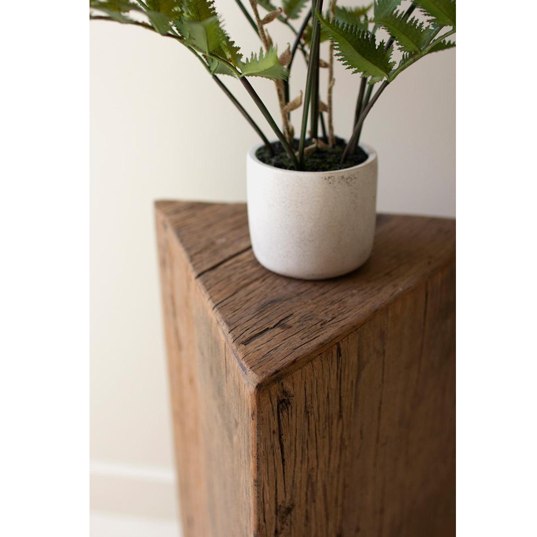 Tall Recycled Wood Triangle Accent Pedestal