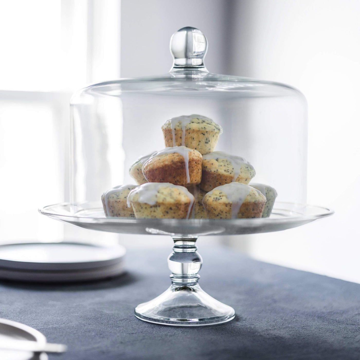 Selene Glass Cake Stand with Dome