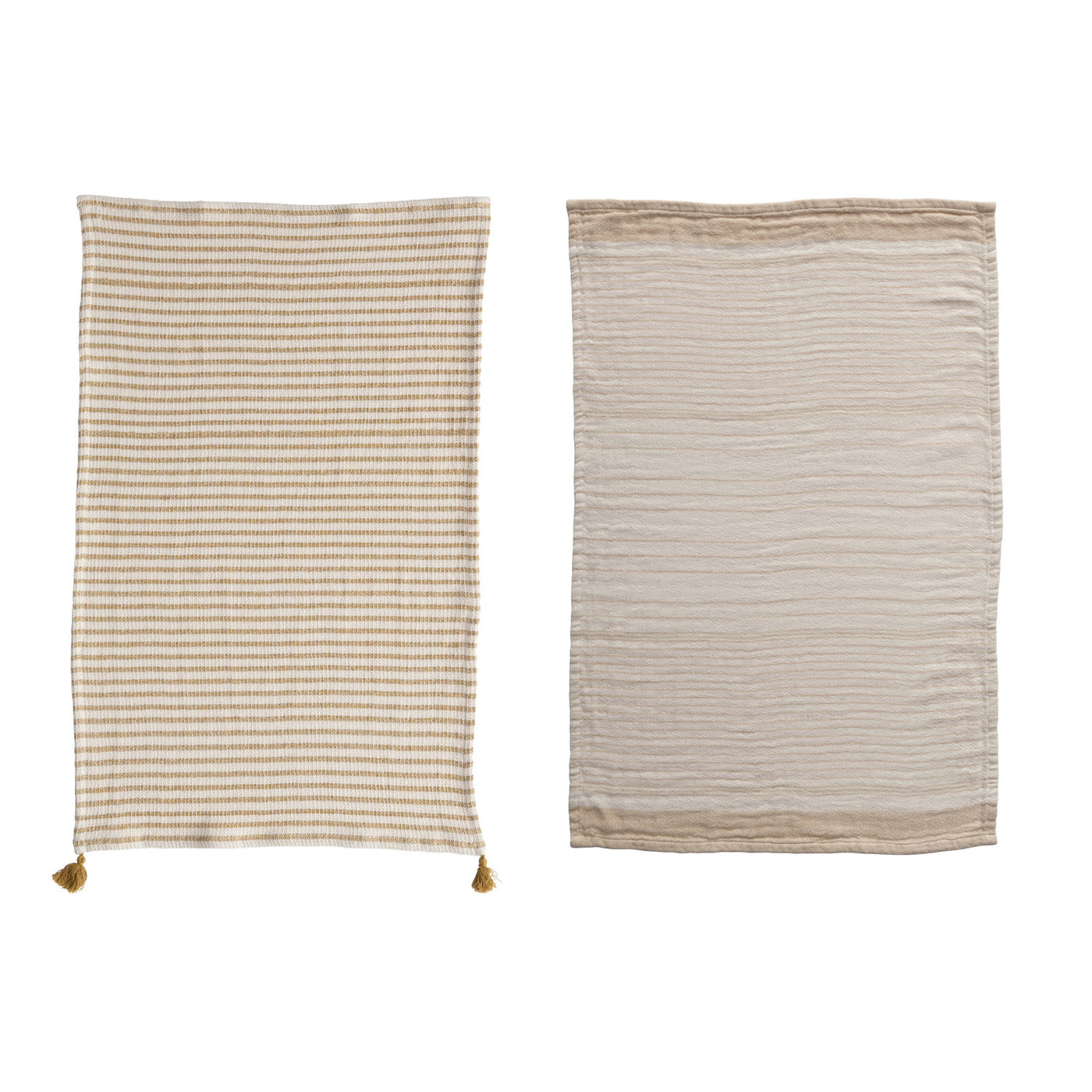 Cotton Double Cloth Striped Tea Towel Set