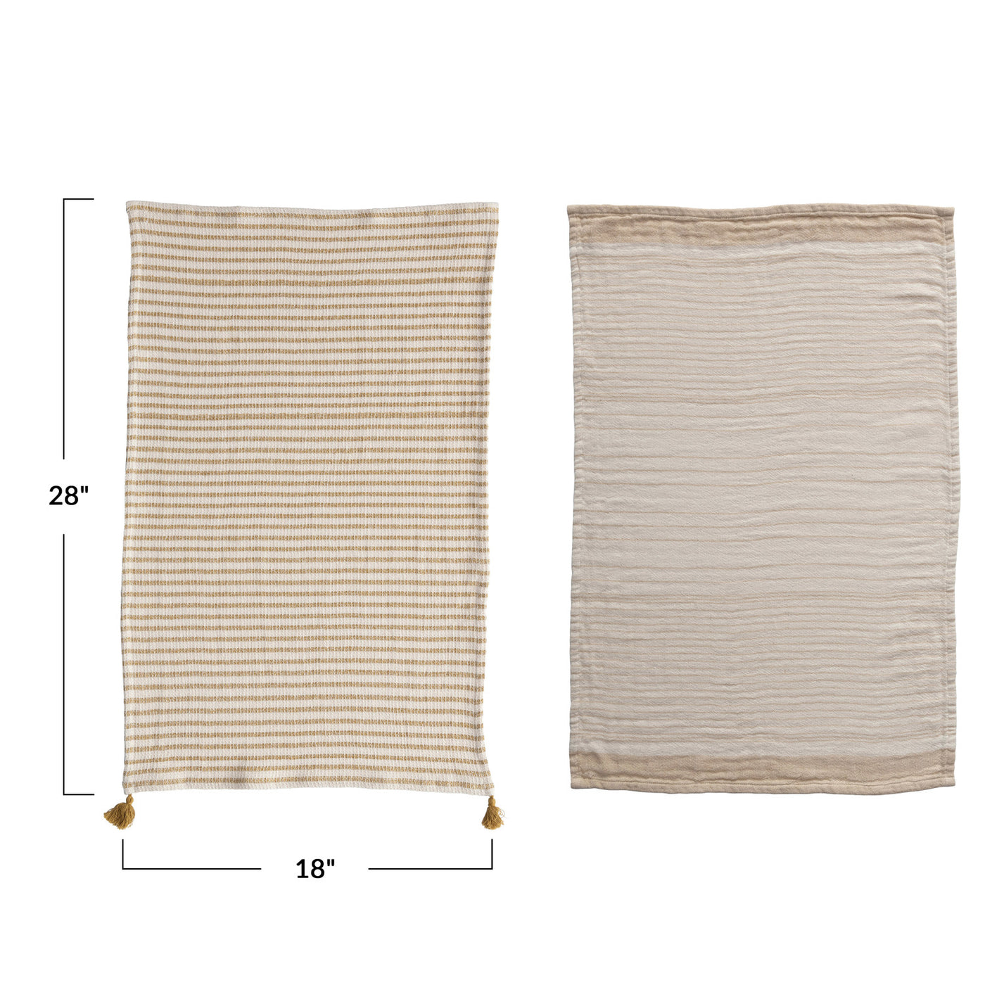Cotton Double Cloth Striped Tea Towel Set