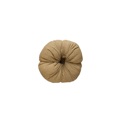 Fabric Pumpkin w/ Wood Stem, Nutmeg Color