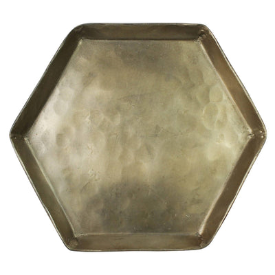 Hexagonal Tulum Brass Tray