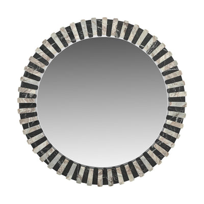 Isolde Black & Beige Marble Mirror