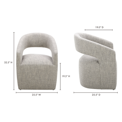 Barrow Performance Fabric Rolling Dining Chair
