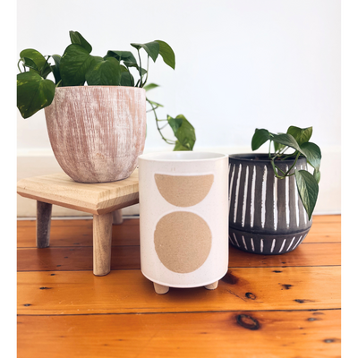 Modern Stoneware Footed Planter