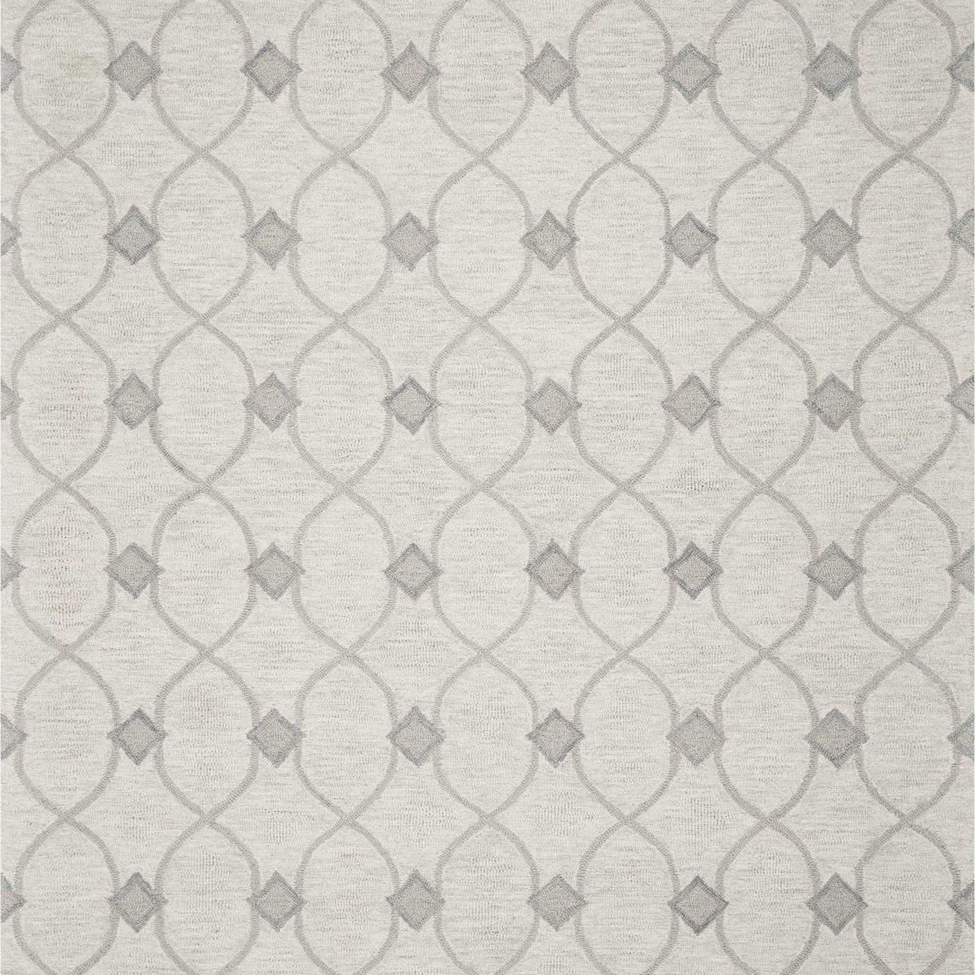 Ivory Hand Tufted Ogee Indoor Area Rug