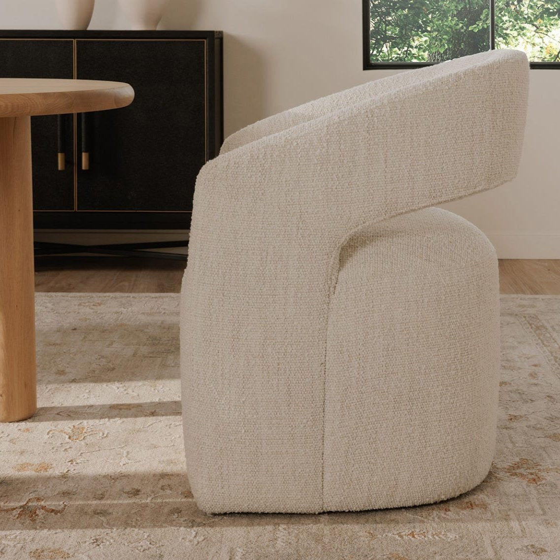 Barrow Performance Fabric Rolling Dining Chair