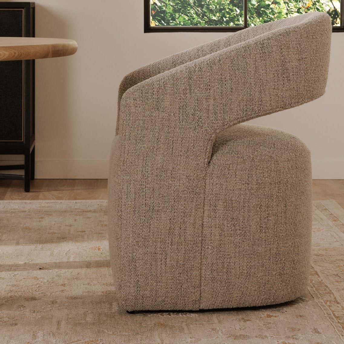 Barrow Performance Fabric Rolling Dining Chair