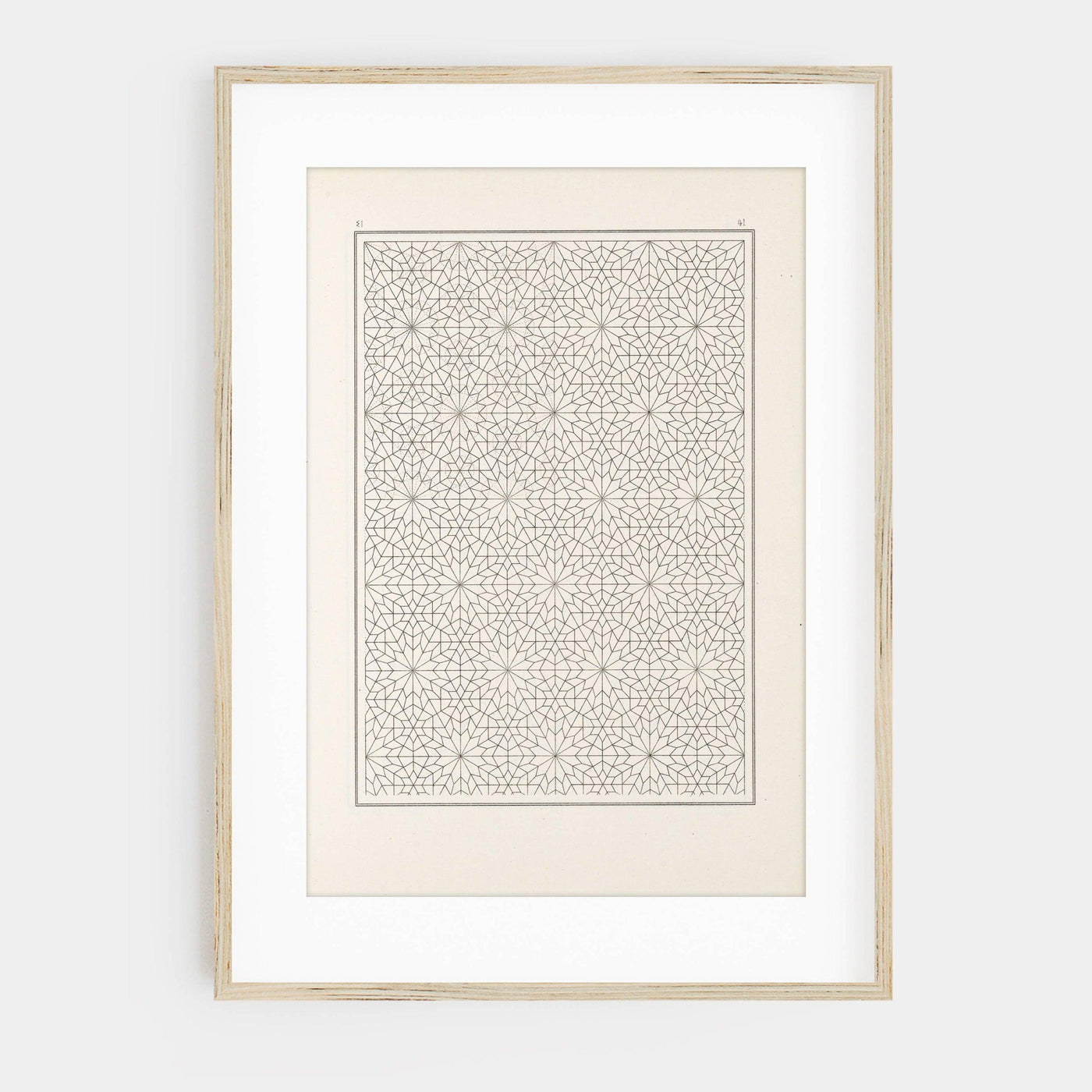 Vintage Geo Textile Wall Art Modern Sketch Art Print - Birch and Bind