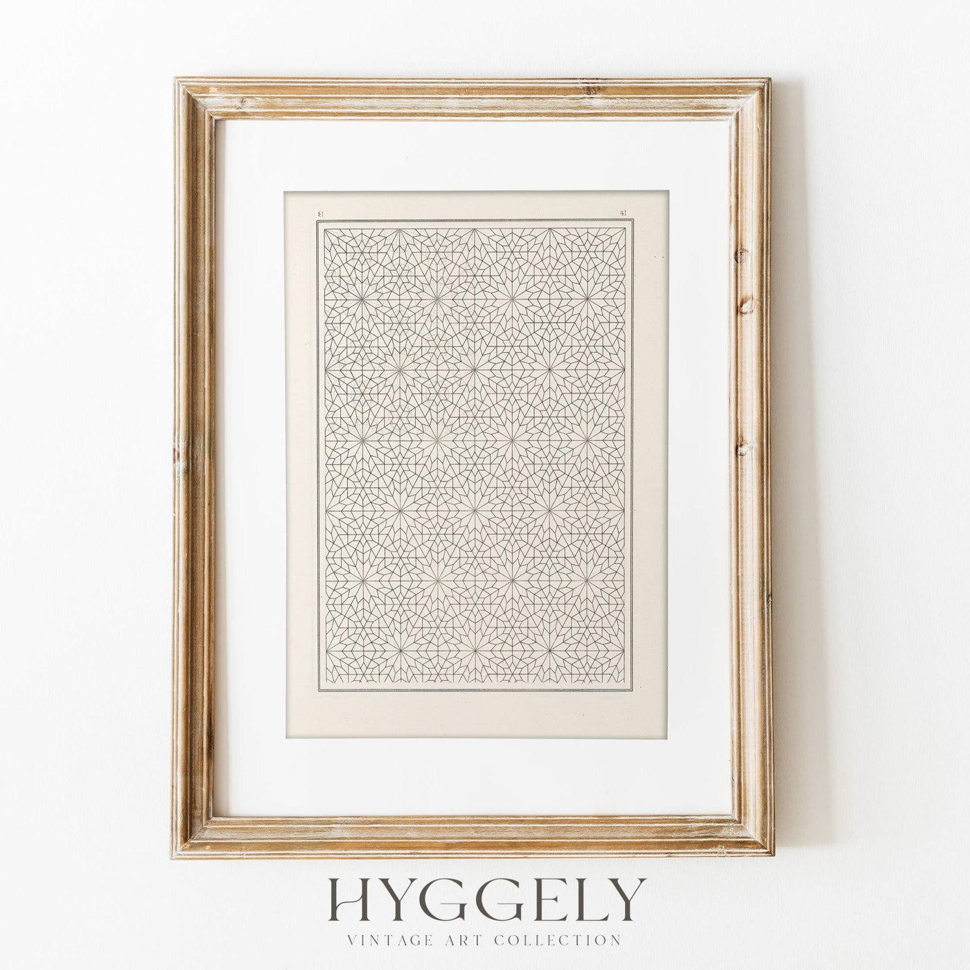 Vintage Geo Textile Wall Art Modern Sketch Art Print - Birch and Bind