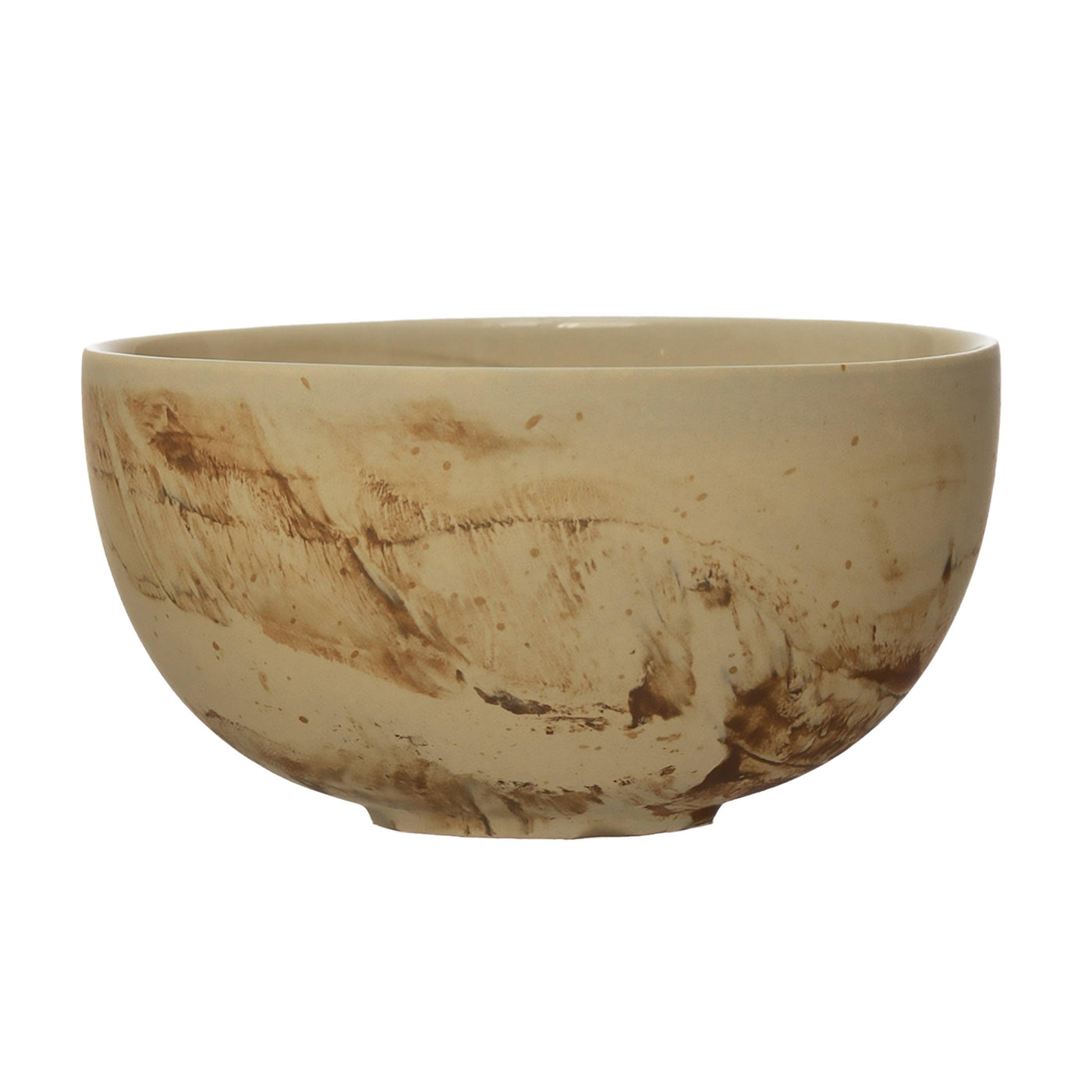 Matte Sand Stoneware Bowl w/ Reactive Glaze - Birch and Bind