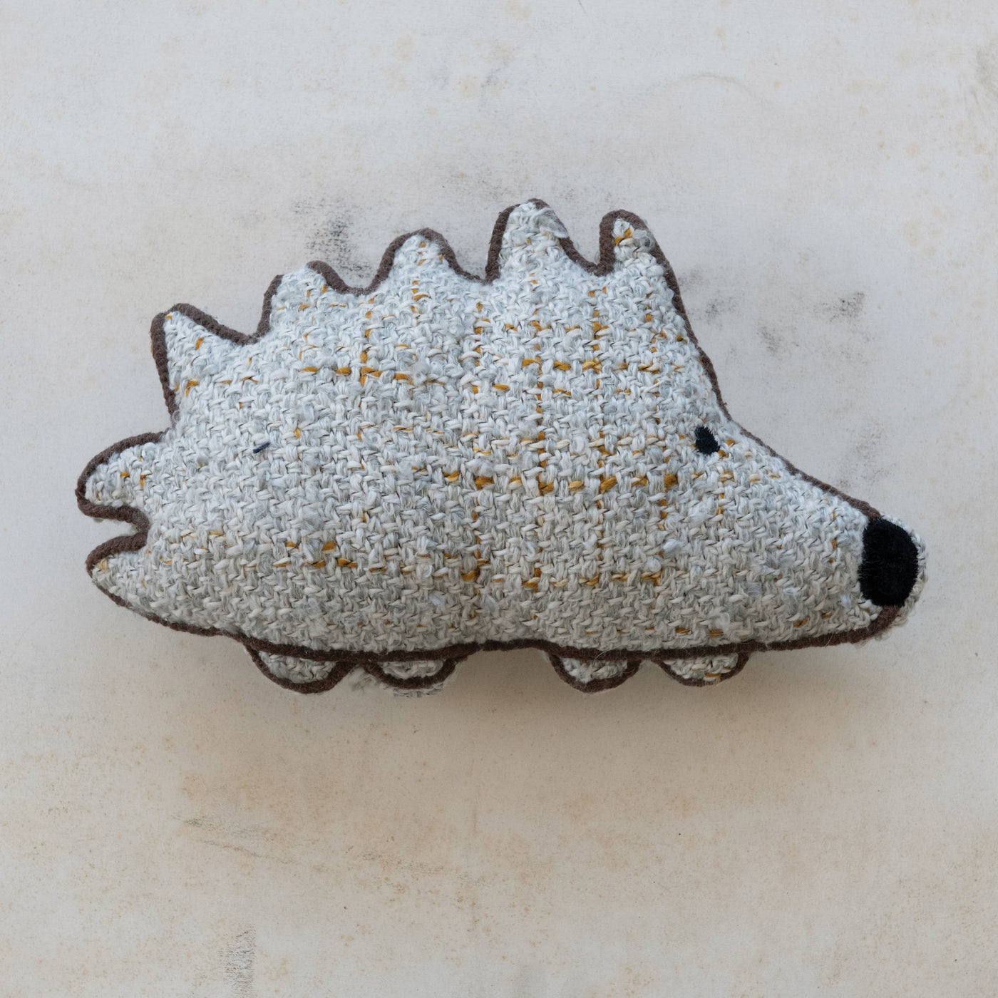 Boucle Embroidered Hedgehog Shaped Pillow