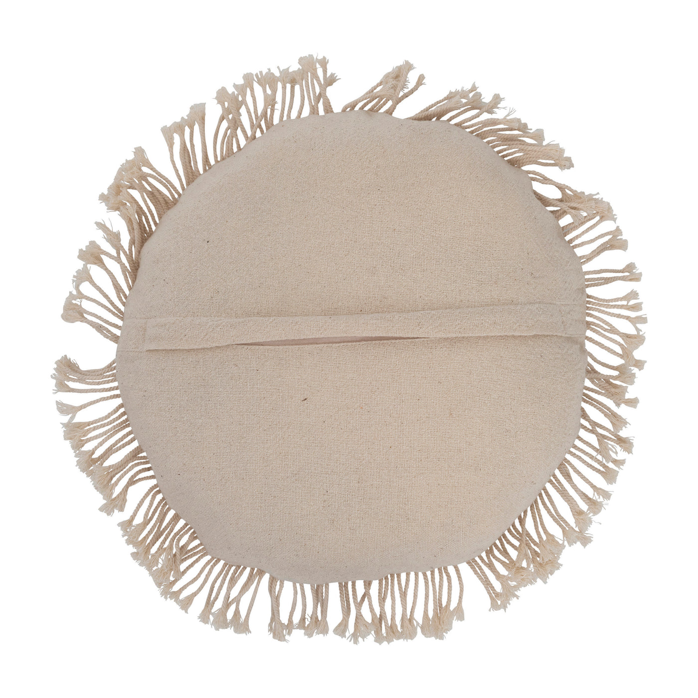 Woven Cotton & Jute Macrame Pillow with Fringe