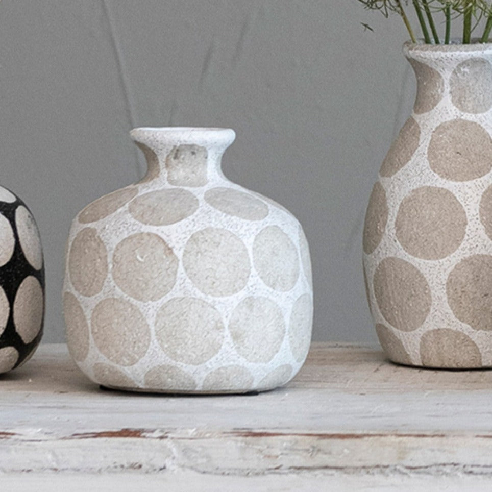 Terracotta Vase w/ Wax Relief Dots