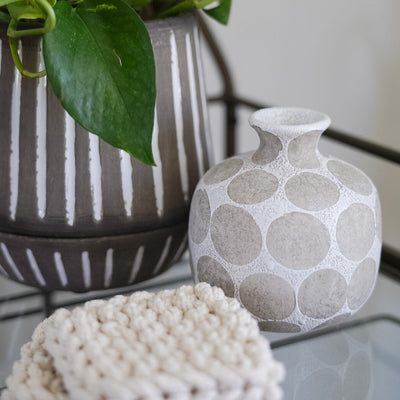 Terracotta Vase w/ Wax Relief Dots