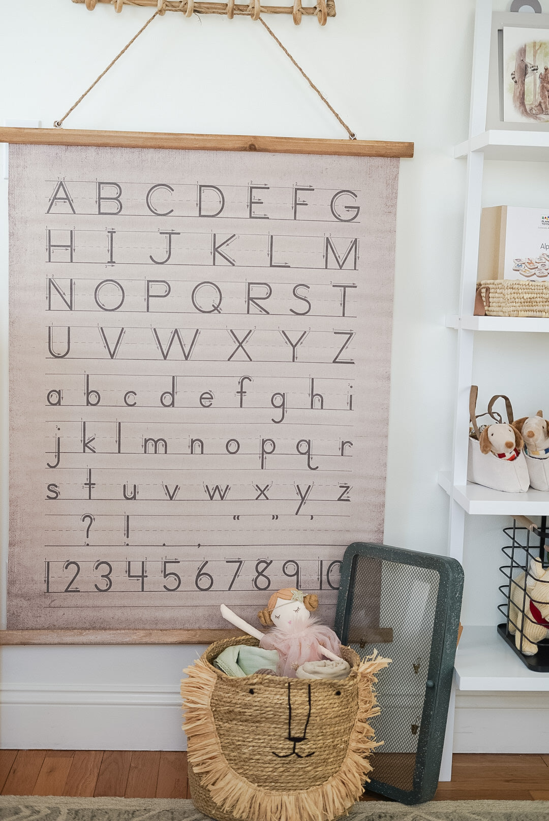 Alphabet Wood Scroll Wall Decor with Hanger