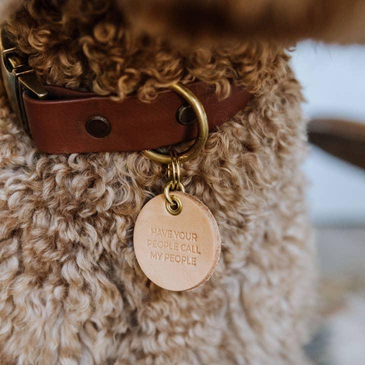 Leather Pet Collar Tag - Birch and Bind