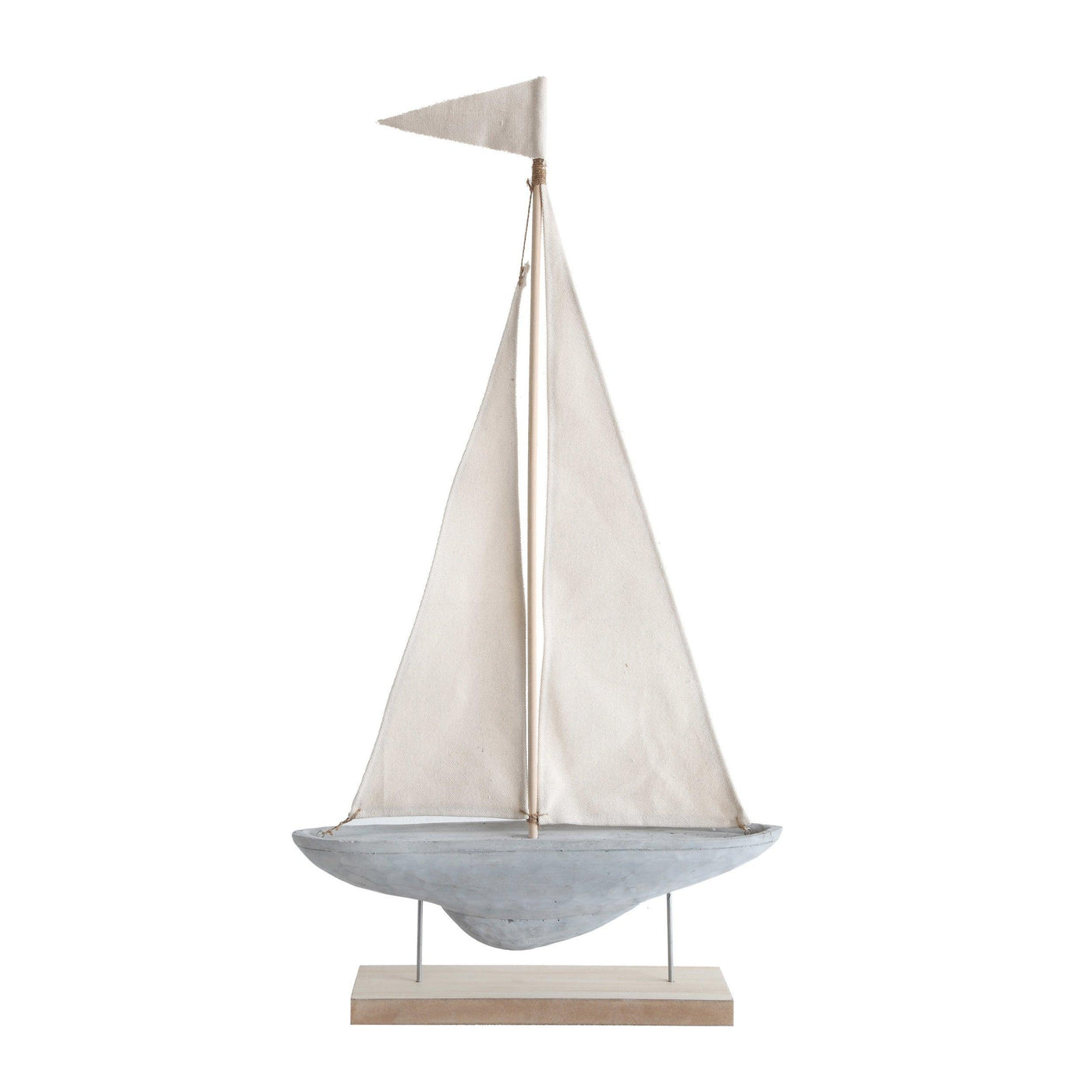 Cement and Fabric Boat on Stand - Birch and Bind