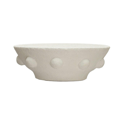Decorative Coarse Terracotta Bowl w/ Raised Dots - Birch and Bind