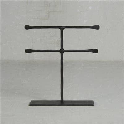 Maddox Forged Iron Jewelry Double T Stand - Birch and Bind