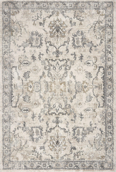 Ivory Woven Distressed Floral Rug - Birch and Bind