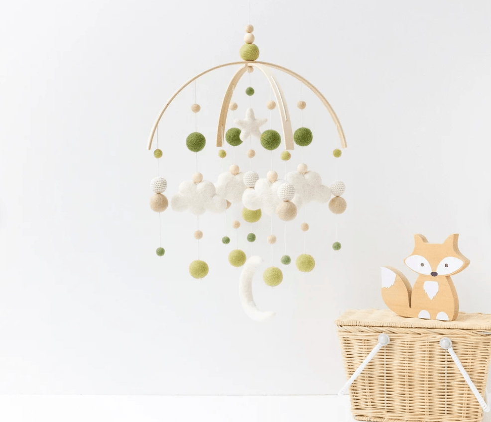 Cloud & Moon Baby Mobile - Birch and Bind