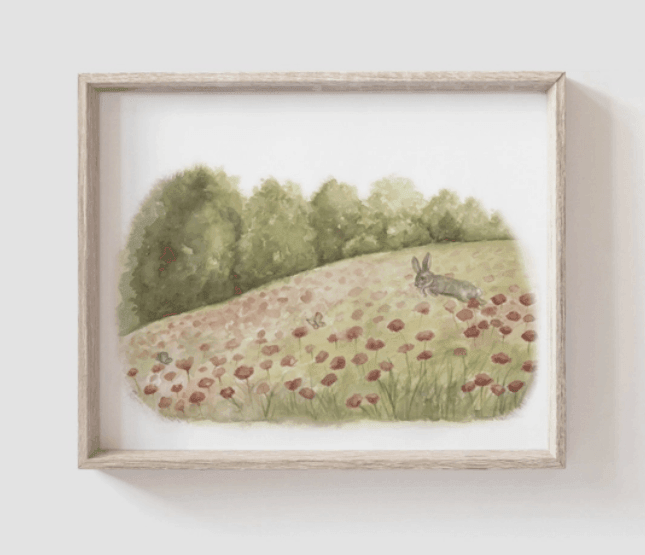 Rabbit in Poppies Artwork - Birch and Bind